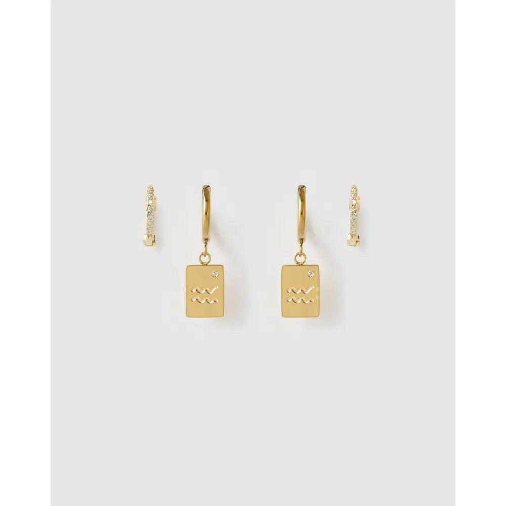 Star Sign Earring Stack - Aquarius - Earrings