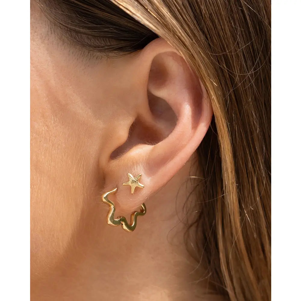 Starfish Gold Stud Earrings - Earrings