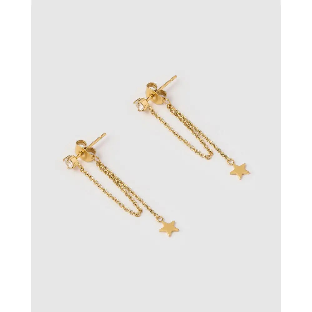 Starla Gold Chain Stud Earrings - Earrings