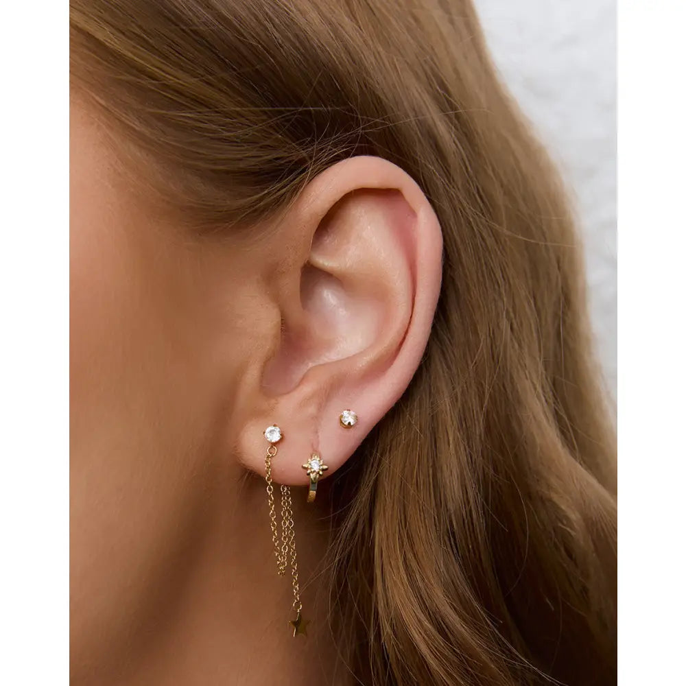 Starla Gold Chain Stud Earrings - Earrings