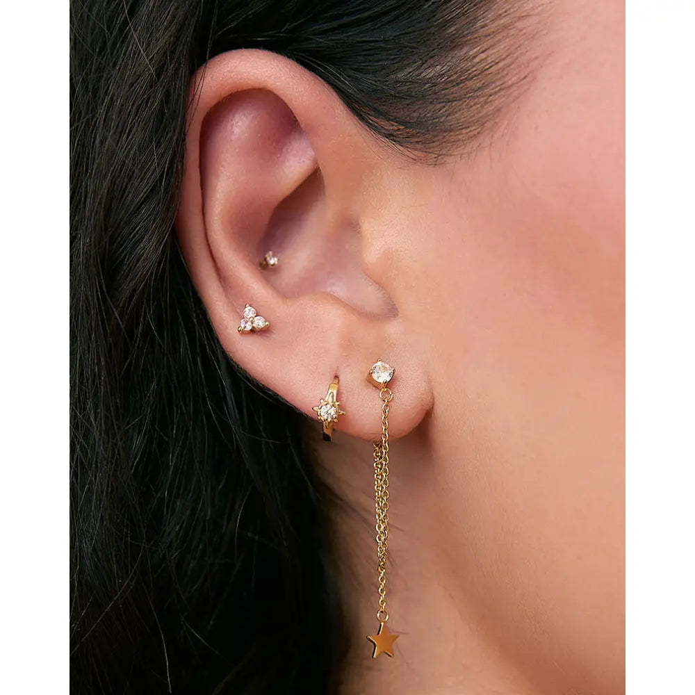 Starla Gold Chain Stud Earrings - Earrings