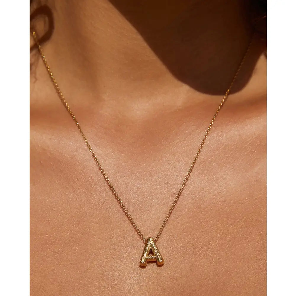 Statement Gold Letter Necklace - Necklaces