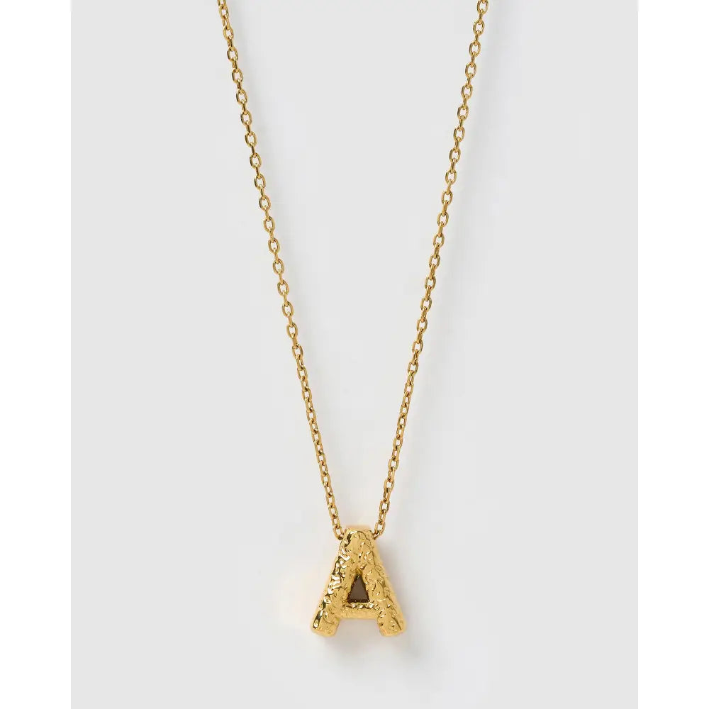 Statement Gold Letter Necklace - Gold / A - Necklaces