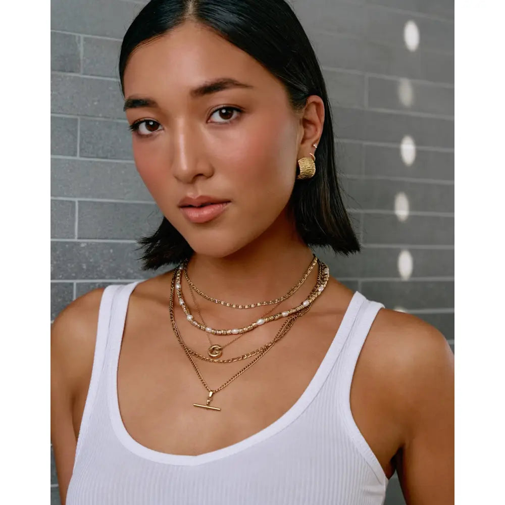 Statement Gold Letter Necklace - Necklaces