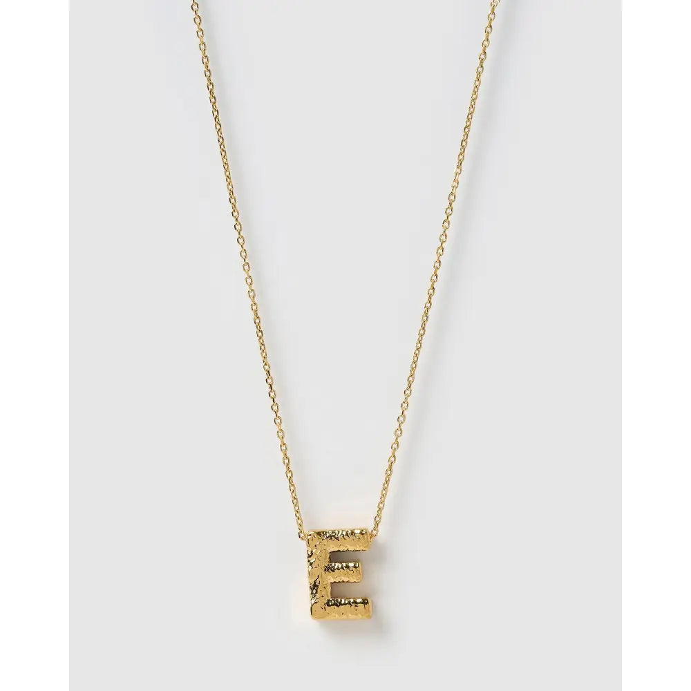 Statement Gold Letter Necklace - Gold / E - Necklaces