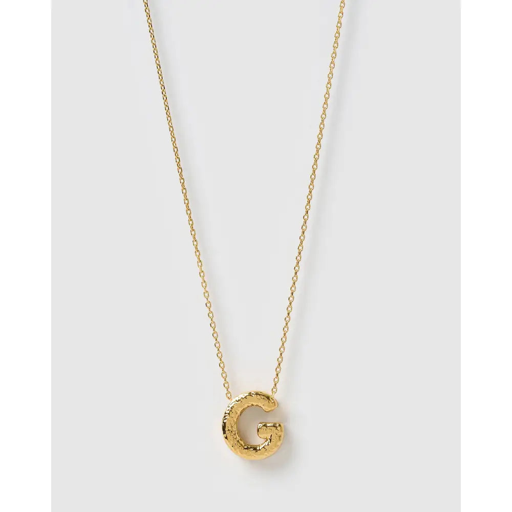 Statement Gold Letter Necklace - Gold / G - Necklaces