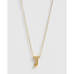 Statement Gold Letter Necklace - Gold / J - Necklaces