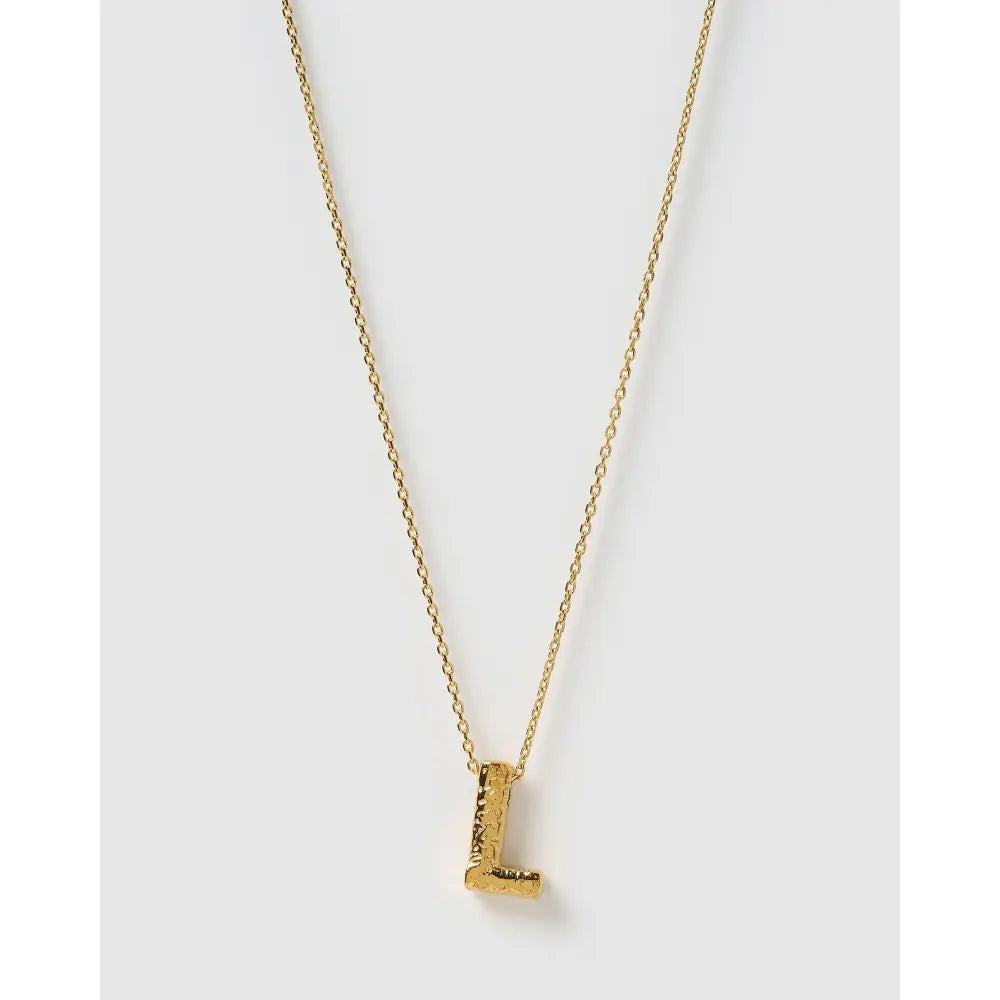 Statement Gold Letter Necklace - Gold / L - Necklaces