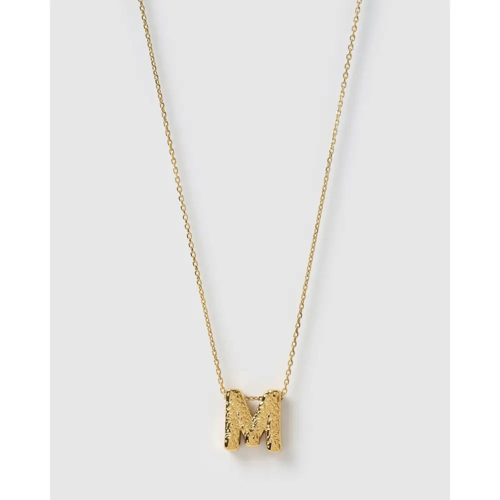 Statement Gold Letter Necklace - Gold / M - Necklaces