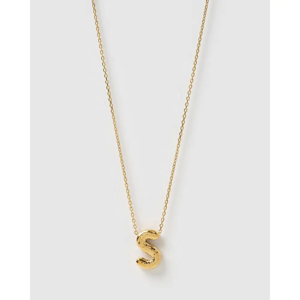 Statement Gold Letter Necklace - Gold / S - Necklaces
