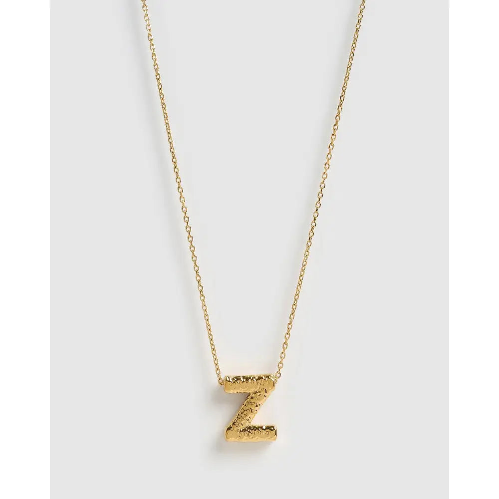 Statement Gold Letter Necklace - Gold / Z - Necklaces