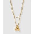 Statement Letter Gold Necklace Stack - Gold / A - Necklaces
