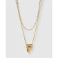 Statement Letter Gold Necklace Stack - Gold / F - Necklaces