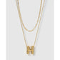 Statement Letter Gold Necklace Stack - Gold / H - Necklaces