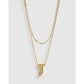 Statement Letter Gold Necklace Stack - Gold / J - Necklaces