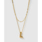 Statement Letter Gold Necklace Stack - Gold / L - Necklaces
