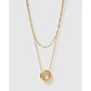 Statement Letter Gold Necklace Stack - Gold / O - Necklaces