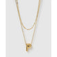 Statement Letter Gold Necklace Stack - Gold / P - Necklaces