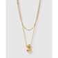 Statement Letter Gold Necklace Stack - Gold / S - Necklaces