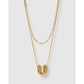Statement Letter Gold Necklace Stack - Gold / U - Necklaces