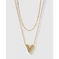 Statement Letter Gold Necklace Stack - Gold / V - Necklaces