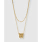 Statement Letter Gold Necklace Stack - Gold / W - Necklaces