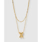 Statement Letter Gold Necklace Stack - Gold / X - Necklaces