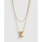 Statement Letter Gold Necklace Stack - Gold / Z - Necklaces
