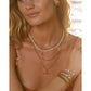 Statement Letter Pearl Gold Necklace - Necklaces