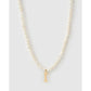 Statement Letter Pearl Gold Necklace - I - Necklaces