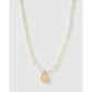 Statement Letter Pearl Gold Necklace - G - Necklaces