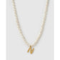Statement Letter Pearl Gold Necklace - N - Necklaces