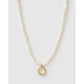 Statement Letter Pearl Gold Necklace - O - Necklaces