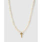 Statement Letter Pearl Gold Necklace - T - Necklaces
