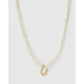 Statement Letter Pearl Gold Necklace - U - Necklaces