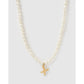 Statement Letter Pearl Gold Necklace - X - Necklaces