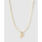 Statement Letter Pearl Gold Necklace - Y - Necklaces