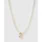 Statement Letter Pearl Gold Necklace - Z - Necklaces