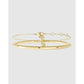 Stone Initial Gold Bracelet Stack - T / S/M - Bracelets