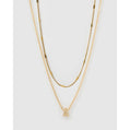 Stone Initial Necklace Stack - A - Necklaces