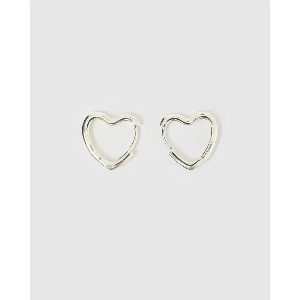 Sweetheart Silver Earrings Large - Earrings