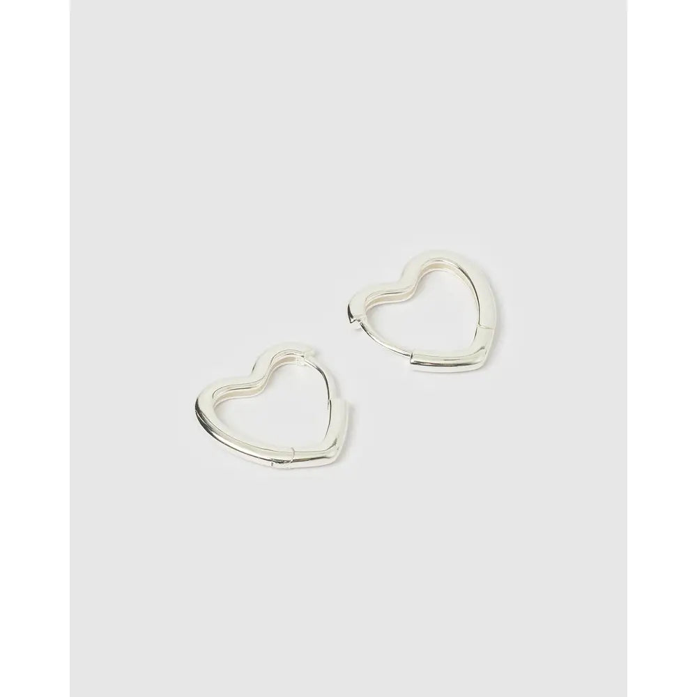 Sweetheart Silver Earrings Large - Earrings