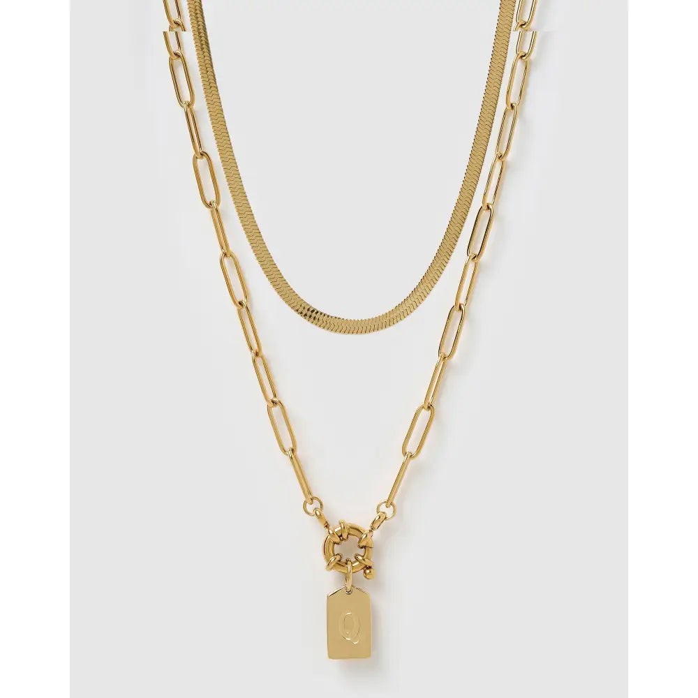 Tag Gold Necklace Stack - Necklaces
