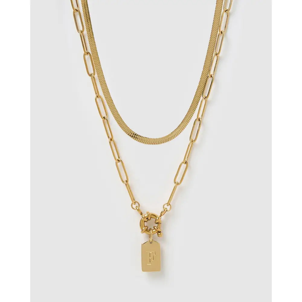 Tag Gold Necklace Stack - Necklaces
