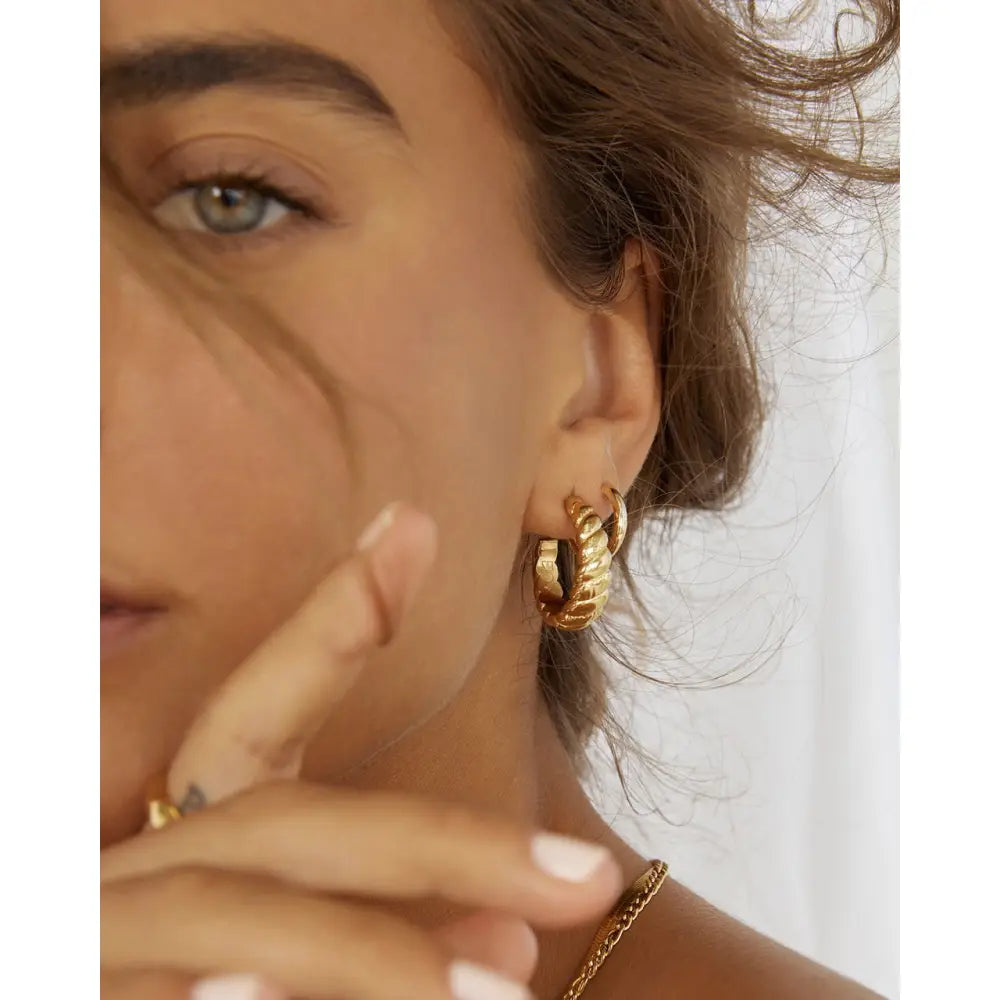Tilly Gold Hoop Earrings - Earrings