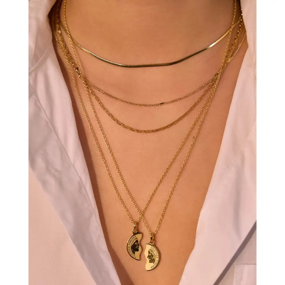 Together Forever Lovers Gold Necklace - Necklaces