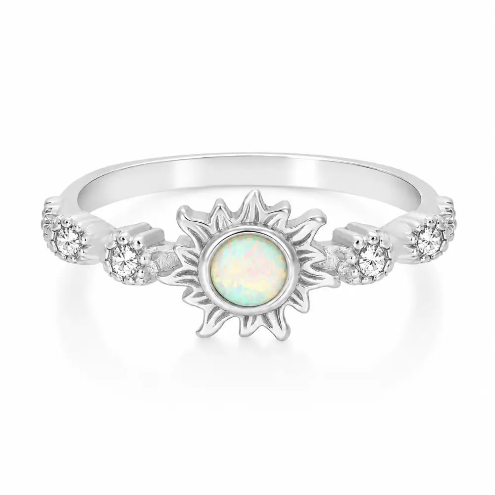 Tranquil Opal Ring - Silver / 5 - Rings