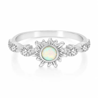 Tranquil Opal Ring - Silver / 5 - Rings