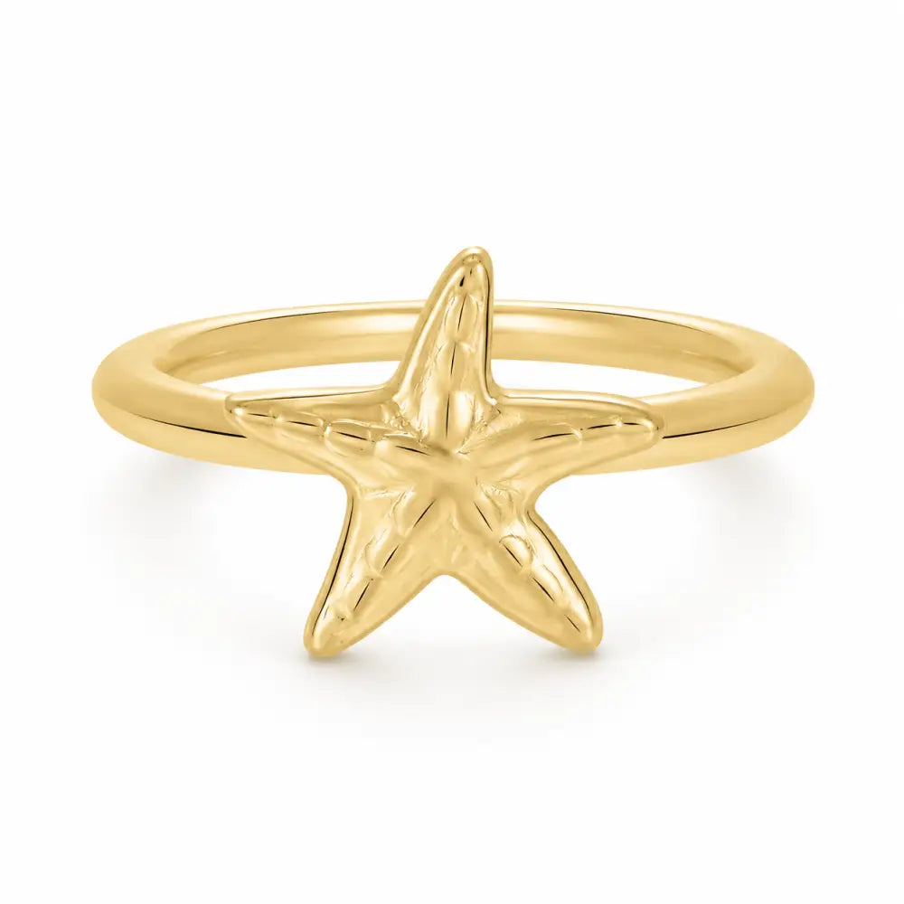 Treasure Starfish Ring - Gold / 6 - Rings