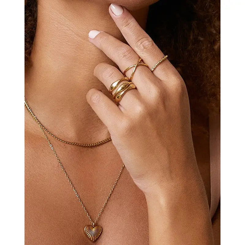 Triple Dune Ring Stack - Rings